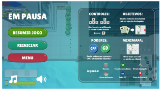 Tela de orientações sobre o funcionamento do jogo Gov Digital
