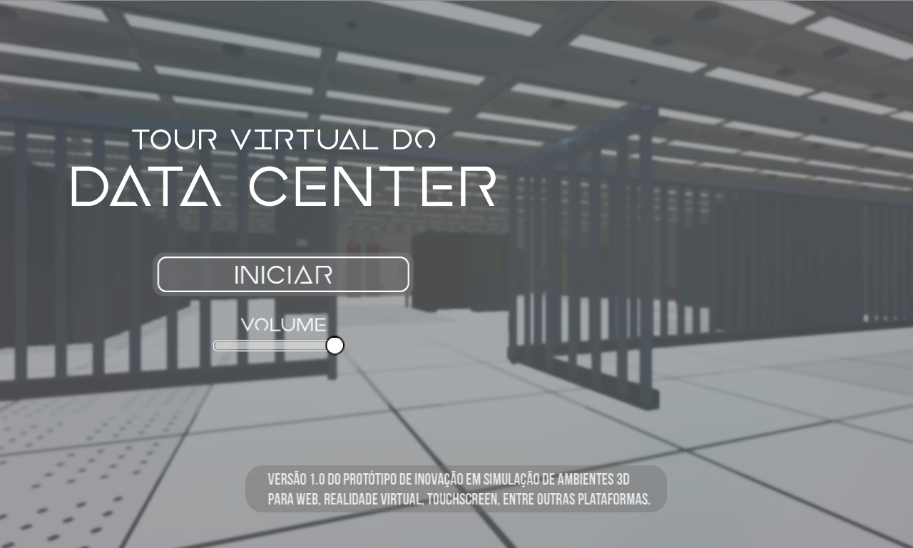 Tela inicial do Tour Virtual do Data Center
