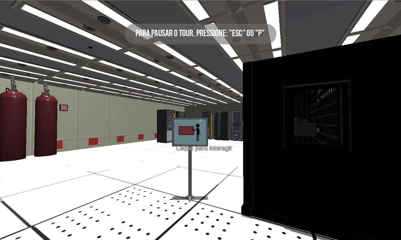 Tela do Tour Virtual do Data Center
