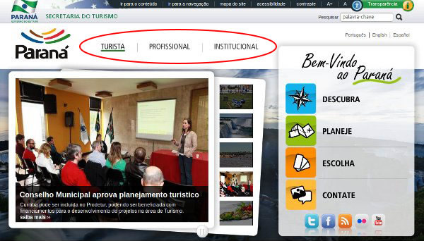 Exemplo de site com público segmentado