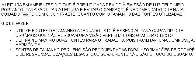 Exemplo de texto em maiúscula