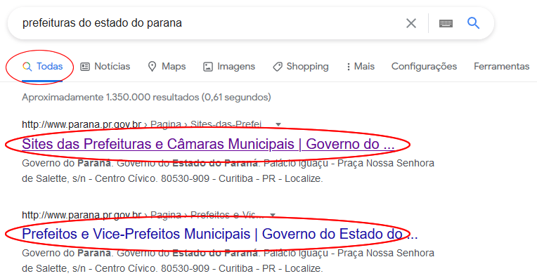 Exemplos de cores em links
