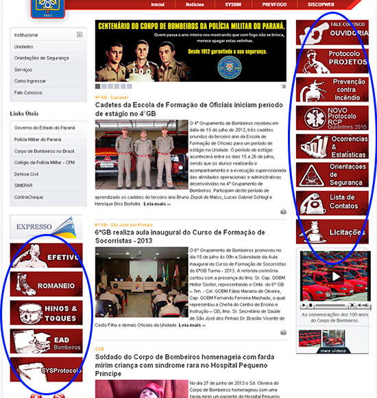 Exemplo de site com excesso de banners e todos parecendo anúncios concorrentes