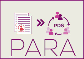 Ilustração com a sigla PDS para usuários