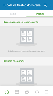 Tela de entrada do app escola de gestão do paraná