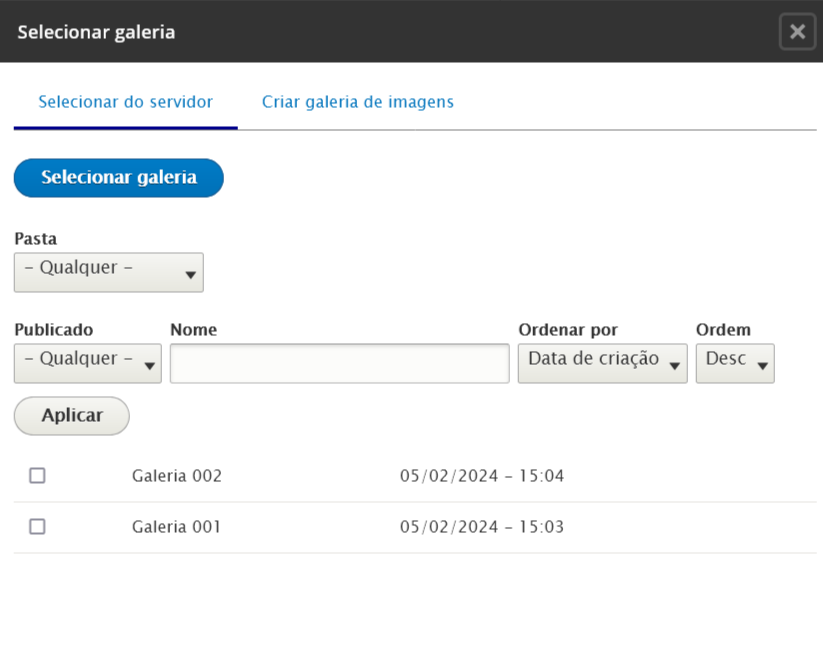 Tela mídia relacionada galeria